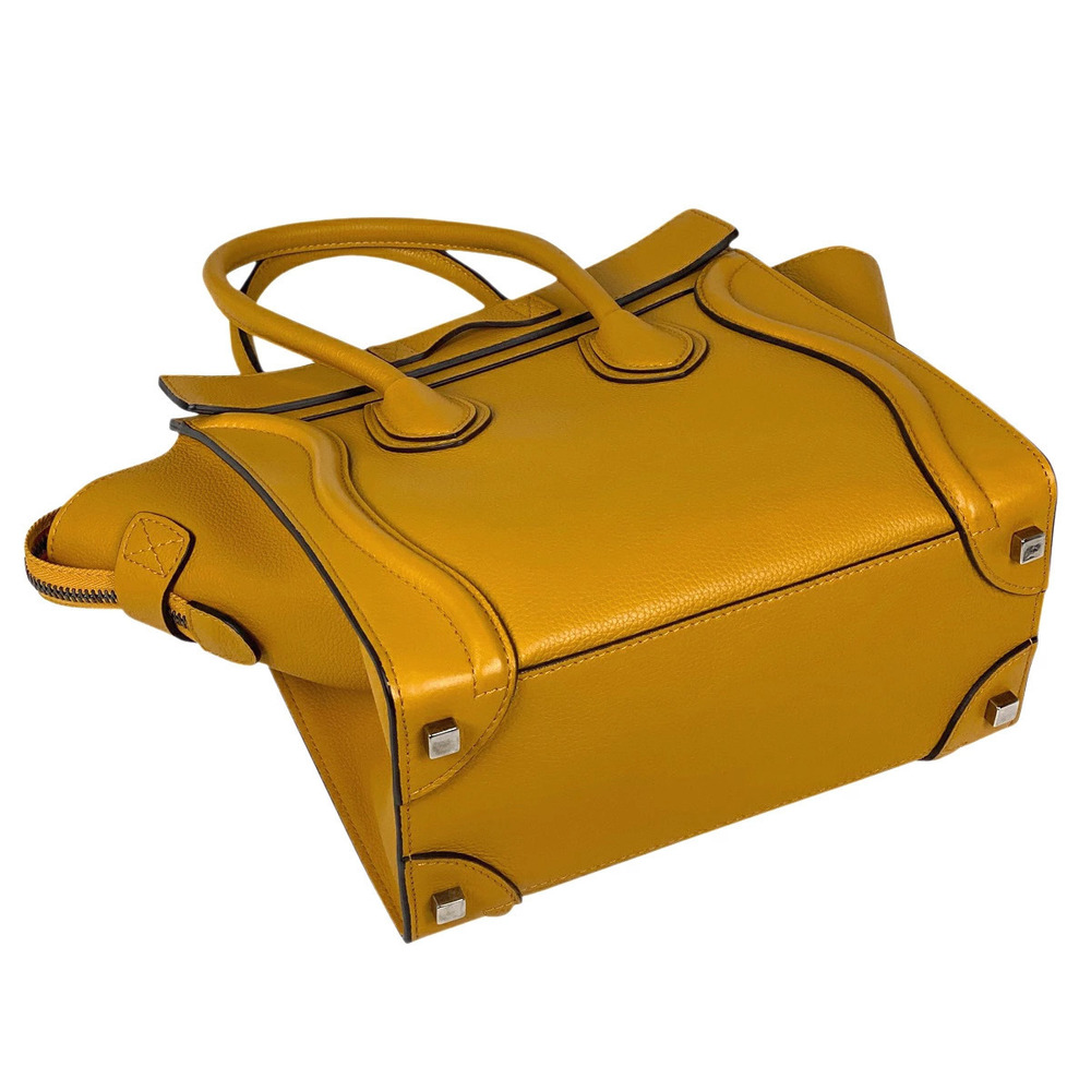 Celine Shopper Handbag Yellow Leather Luggage